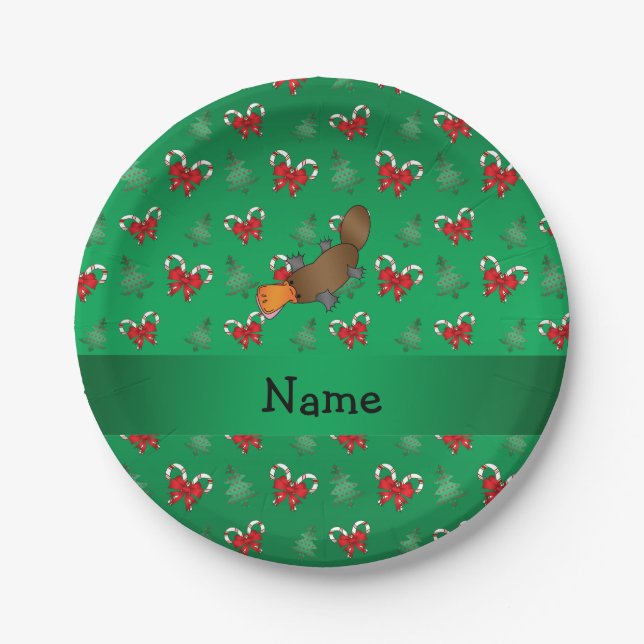 Personalisierter Name Platypus Bonbons Pappteller (Vorderseite)