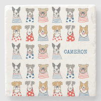 Personalisierter Name Playful Hunde Liebeskizze