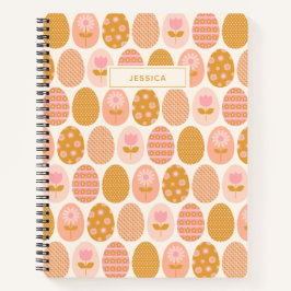 Personalisierter Name Playful Oaster Floral Eierpa Notizbuch