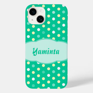 Personalisierter Name Polka Dot, grünes Gehäuse Case-Mate iPhone Hülle