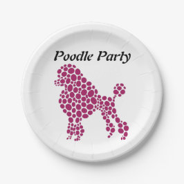 Personalisierter Name Poodle Party Pappteller