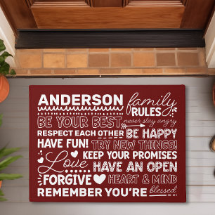 Personalisierter Name Positiver Maroon Fußmatte