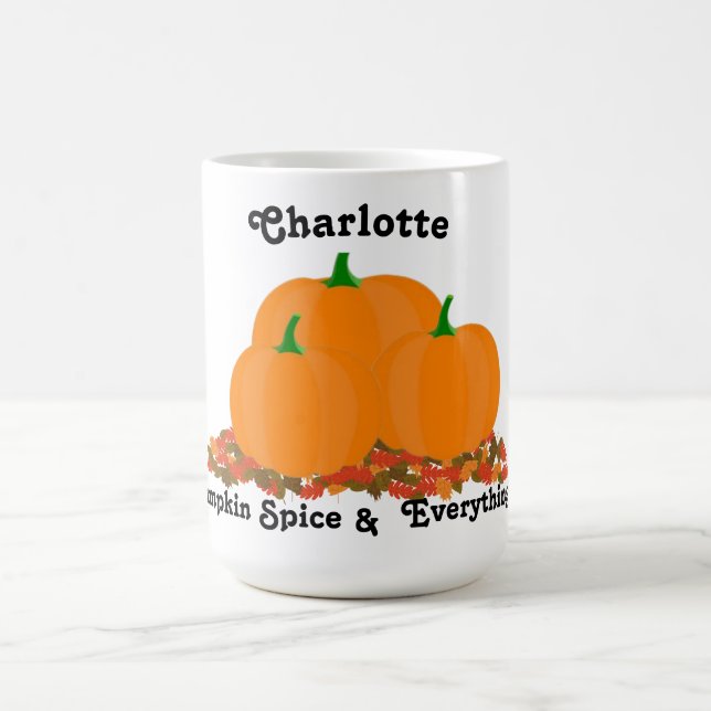 Personalisierter Name Pumpkin Gewürz Alles Nette Kaffeetasse (Mittel)