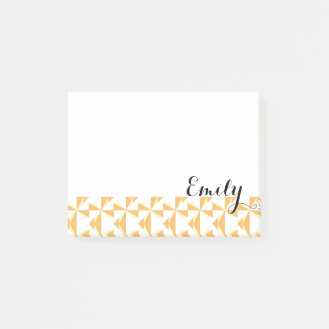 Personalisierter Name Pumpkin Pinwheels Post-it Klebezettel (Vorderseite)