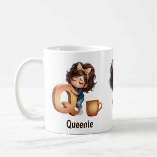 Personalisierter Name & Q Verschlafener Morgen Kar Kaffeetasse