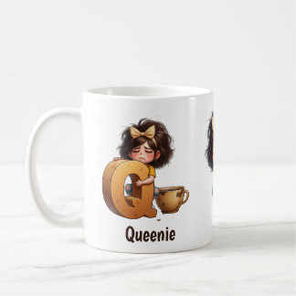 Personalisierter Name & Q Verschlafener Morgen Kar Kaffeetasse