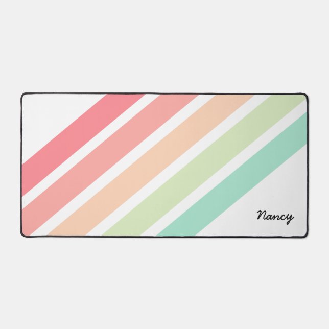 Personalisierter Name Rainbow Custom Personalisier Schreibtischunterlage (Vorderseite)