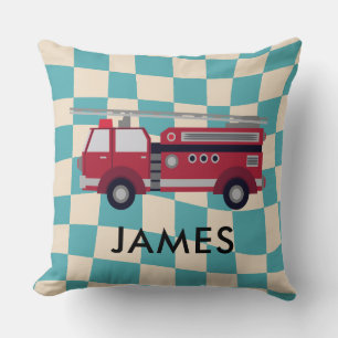 Personalisierter Name Red Fire LKW Kissen