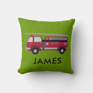 Personalisierter Name Red Fire LKW Kissen