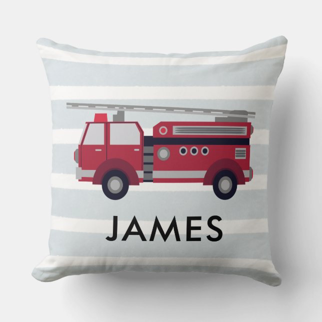 Personalisierter Name Red Fire LKW Kissen (Vorderseite)