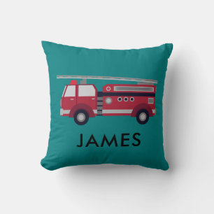 Personalisierter Name Red Fire LKW Kissen