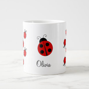 Personalisierter Name Red LadyBug Jumbo-Tasse