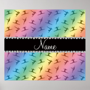 Personalisierter Name Regenbogengymnastik Poster