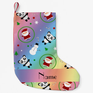 Personalisierter Name Regenbogenpanda santas Weihn Kleiner Weihnachtsstrumpf