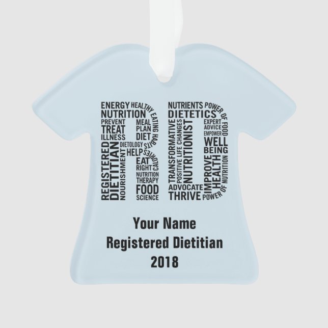 Personalisierter Name registrierter Diätetiker RD Ornament (Vorderseite)