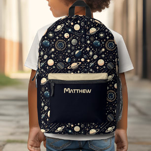 Personalisierter Name Retro-Moderne Weltraum-Thema Bedruckter Rucksack