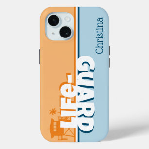 Personalisierter Name Retro Orange und Blue Lifegu Case-Mate iPhone Hülle
