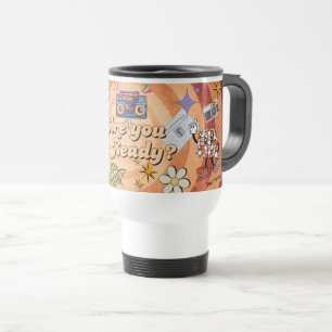 Personalisierter Name Retro Pop Bist du bereit Des Reisebecher