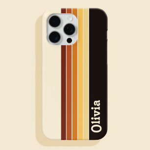Personalisierter Name Retro-Streifen Case-Mate iPhone 14 Hülle