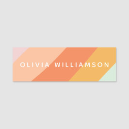 Personalisierter Name Retro Streifen Pastete Minze Namensschild