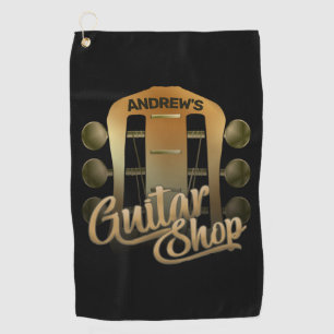 Personalisierter NAME Rock-Musik-Gitarrenladen Mus Golfhandtuch