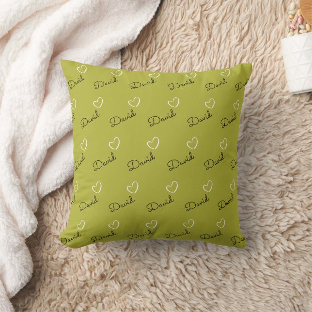 Personalisierter Name Romantische Herzgeburt Kissen (Decke)