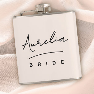 Personalisierter Name Rosa Bachelorette Flachmann