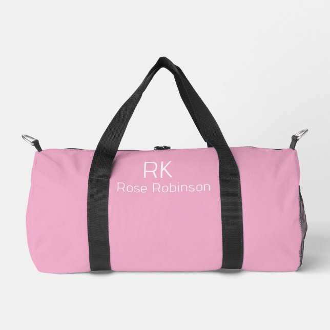 Personalisierter Name Rosa Farbe Stilvolle Minimal Duffle Bag (Vorderseite)