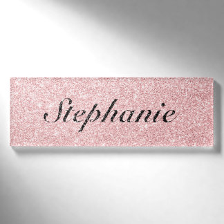 Personalisierter Name Rosa Glitzer Sparkasse Stil Namenschild