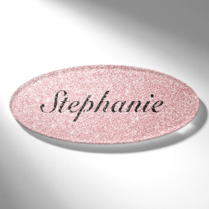 Personalisierter Name Rosa Glitzer Sparkasse Stil Namenschild