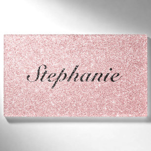 Personalisierter Name Rosa Glitzer Sparkasse Stil Namenschild