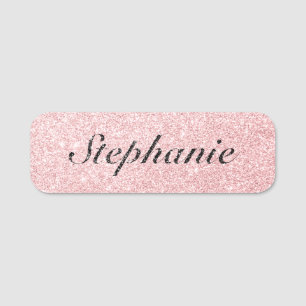 Personalisierter Name Rosa Glitzer Sparkasse Stil Namensschild