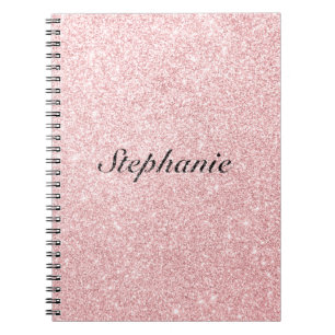 Personalisierter Name Rosa Glitzer Sparkline Stil Notizblock