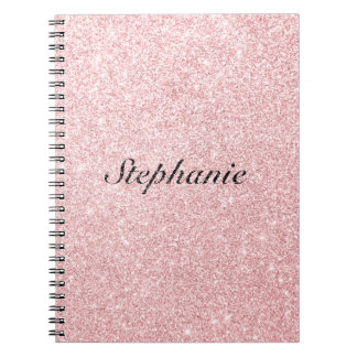 Personalisierter Name Rosa Glitzer Sparkline Stil Notizblock