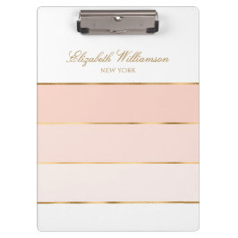 Personalisierter Name Rosa Gold Klemmbrett