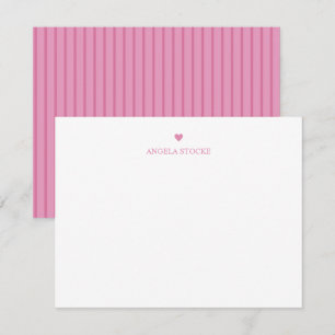 Personalisierter Name Rosa Herz Mitteilungskarte