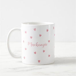 Personalisierter Name Rosa Herzen Geliebte Erinner Kaffeetasse