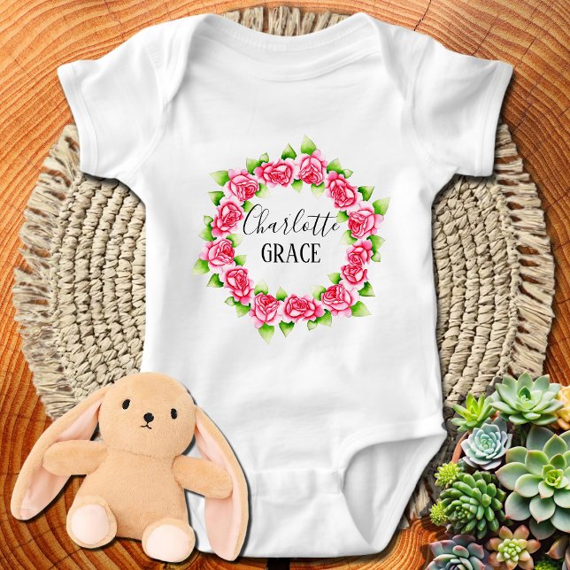 Personalisierter Name Rosa Kraut Baby Strampler (Von Creator hochgeladen)