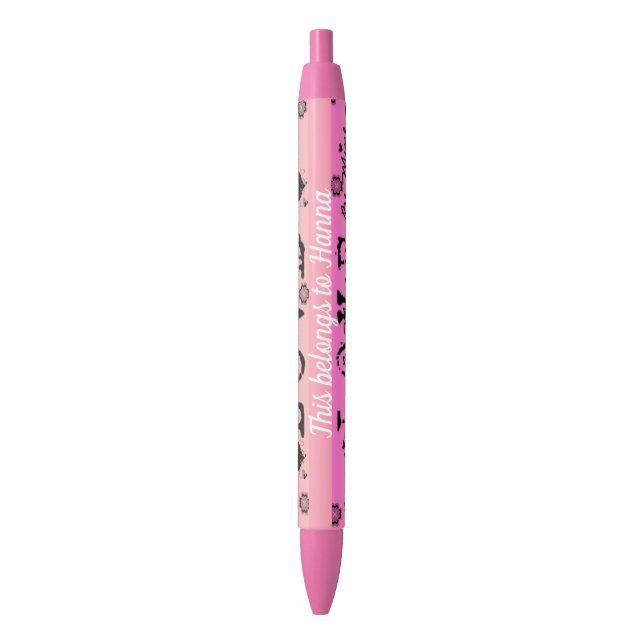 Personalisierter Name Rosa Liebe Pen Kugelschreiber (Vorderseite Vertikal)