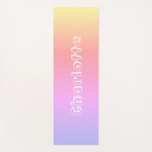 Personalisierter Name Rosa Lilac Gelb Gelborange F Yogamatte