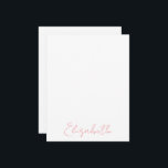 Personalisierter Name Rosa Mitteilungskarten<br><div class="desc">Atemberaubend in der Einfachheit,  diese personalisierten individuelle Name-Mitteilungskarten verfügen über einen handgeschriebenen Schriftart. In Rosa auf Weiß. Name ist anpassbar. Das ist ein wunderbares Geschenk für die Ferien,  Hochburgen,  Abschluss und vieles mehr. Teil einer Sammlung von Parcel Studios.</div>