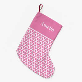 Personalisierter Name Rosa Muster Kleiner Weihnachtsstrumpf