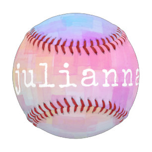 Personalisierter Name Rosa Pastellverlauf Wasserfa Baseball