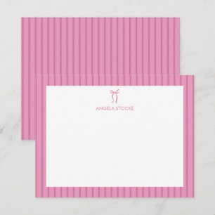 Personalisierter Name Rosa Schleife Mitteilungskarte