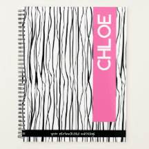 Personalisierter Name Rosa und Schwarz