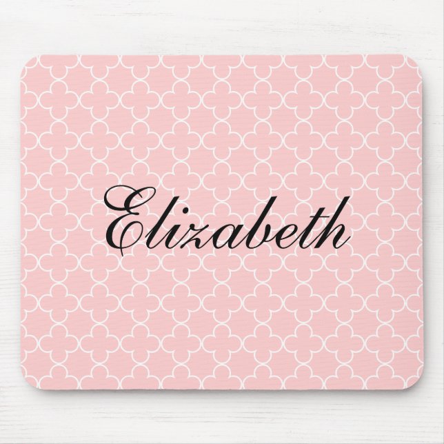 Personalisierter Name | Rosa Vierfolie Mousepad (Vorne)