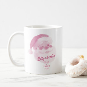 Personalisierter Name Rosa Weihnachtsmann Feiertag Kaffeetasse