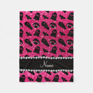 Personalisierter Name Rose Rosa Glitzer Vampire Fleecedecke