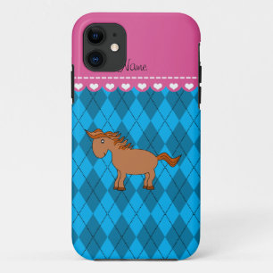 Personalisierter Name Ross Himmel blaue Raute iPhone 11 Hülle