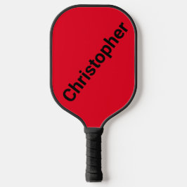 Personalisierter Name Rot und Schwarz Pickleball Schläger